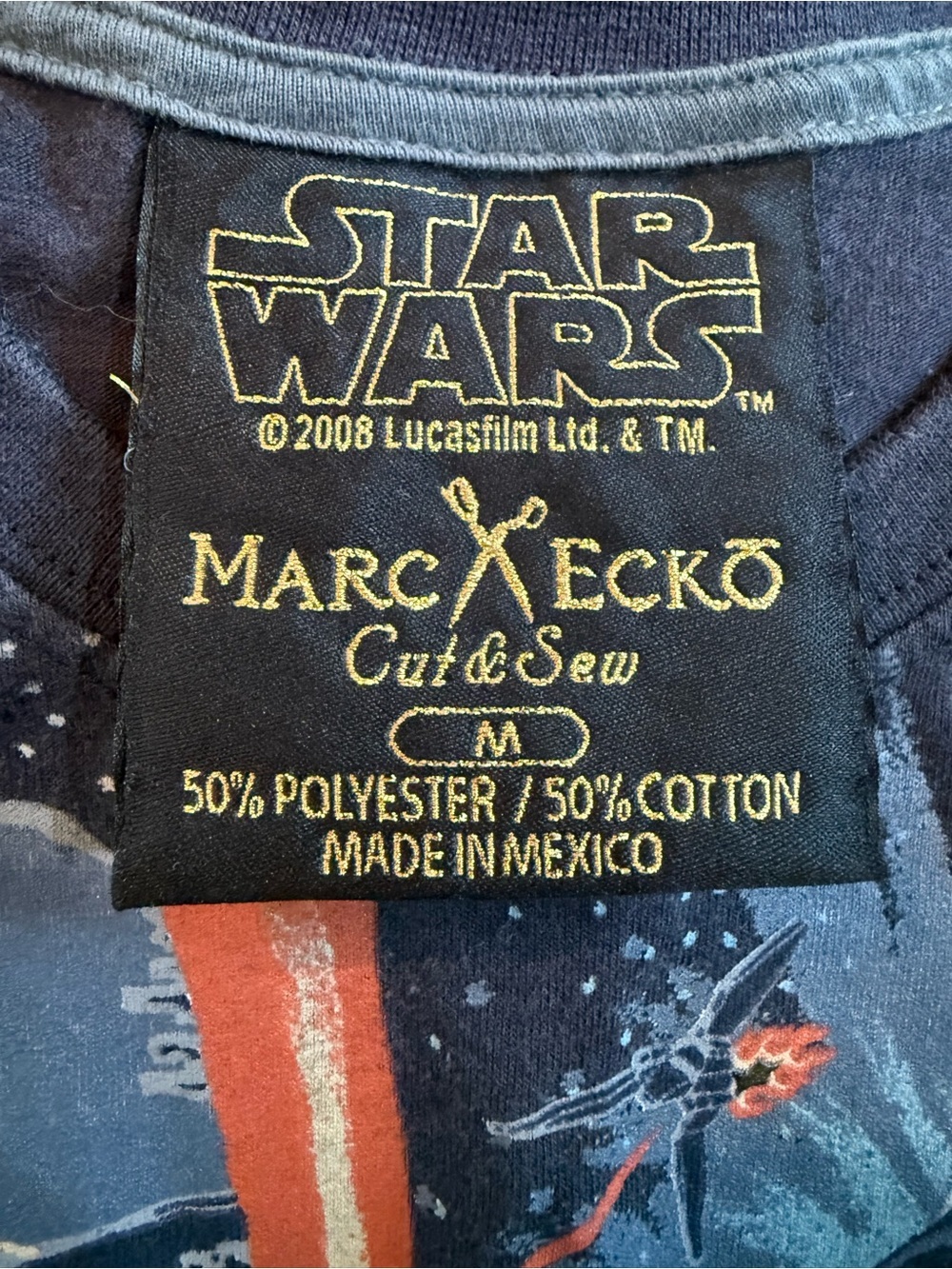 Men’s Marc Ecko Cut & Sew Star Wars Graphic Tee with vintage battle poster MED - Picture 6 of 7
